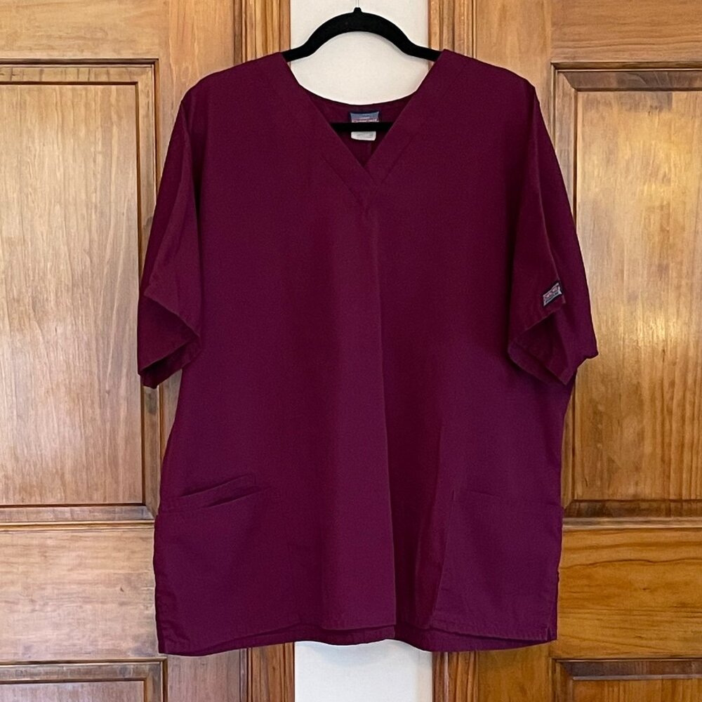 EUC Cherokee Workwear Plum Purple 2X Scrub Top